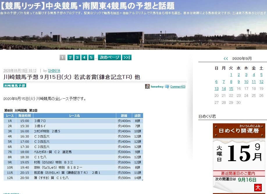 【競馬リッチ】中央競馬・南関東4競馬の予想と話題