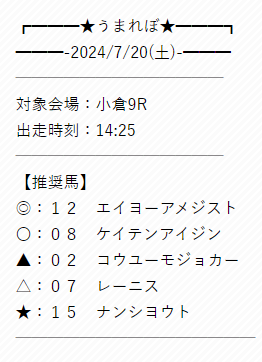 うまれぼ　無料予想１