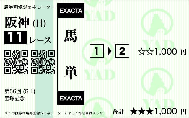 馬単1→2